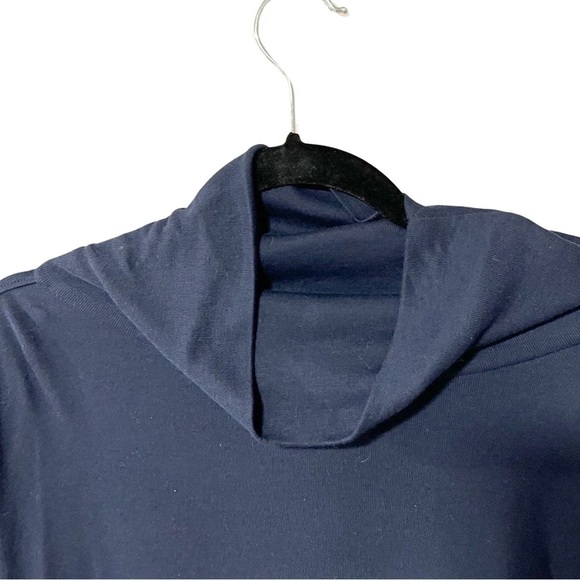 REBECCA TAYLOR Pima Cotton Turtleneck Long Sleeve Top Navy SZ L - Picture 5 of 8